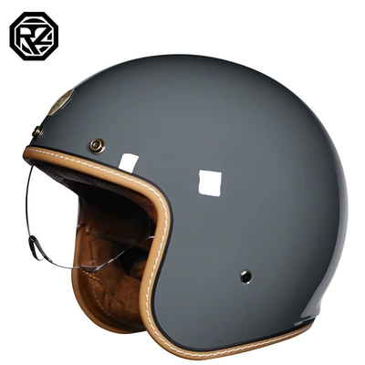 and Women's Half Helmet Cruise | Dəbilqə (Kaska) aksesuarları - m-cement-gray-yellow-inside