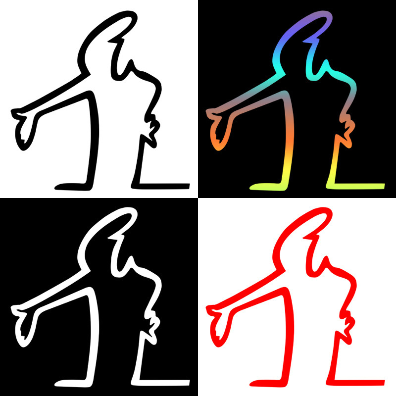 外贸车贴卡通小人请的动作汽车装饰个性创意雕刻反光电动车摩托贴