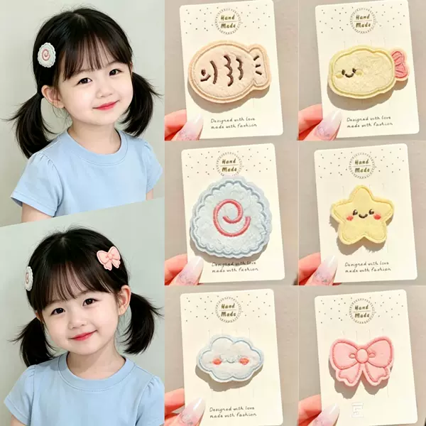 Sweet and cute little fish, star, and bow hair clips for girls, a magic tool for tidying bangs and stray hair, children's magic hair clips