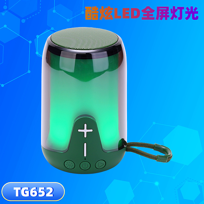 Transfronterizo comercio electrónico TG652 altavoz bluetooth pulsante efecto de luz transparente alta calidad de sonido bajo pesado RGB regalo de sonido bluetooth