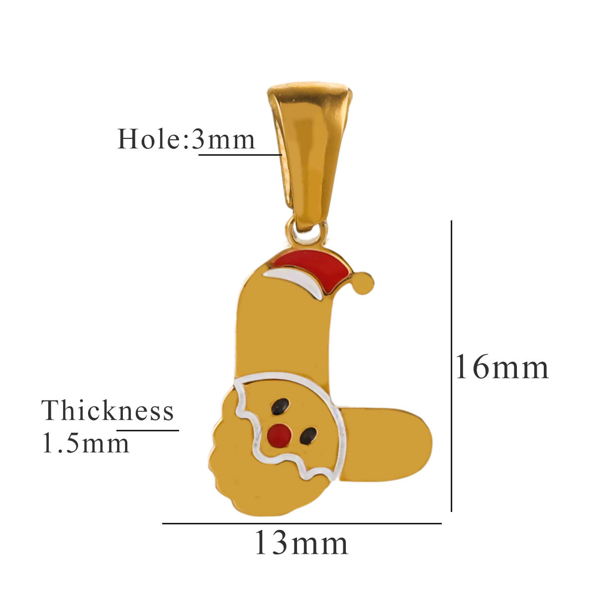 Acero inoxidable Navidad 18K titanio acero letras personalidad Santa adorable moda moda moda DIY joyas colgantes