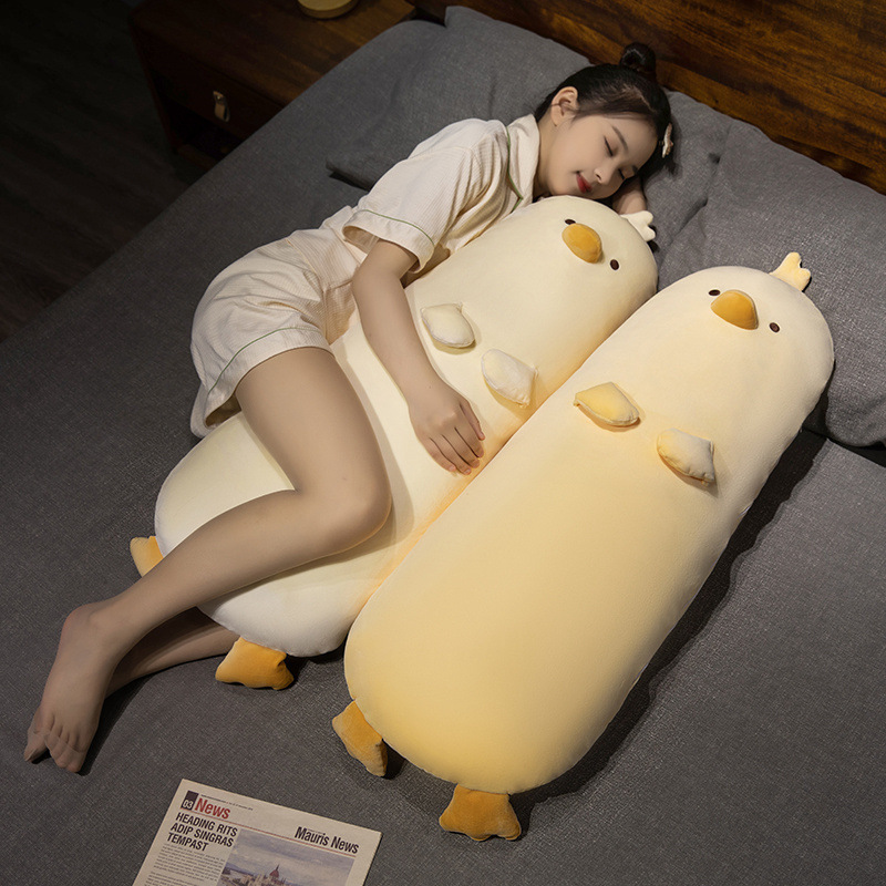 かわいい小さな黄色い鶏のぬいぐるみ人形人形長い枕女の子睡眠ベッド脚人形取り外し可能と洗える|undefined