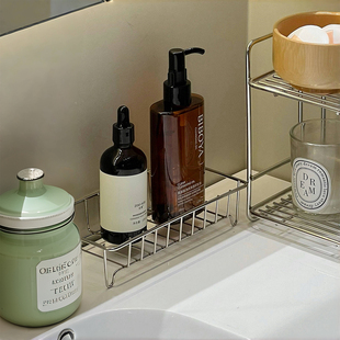 Washstand Storage Rack Desktop Storage Box Drain Storage Stainless Steel Cosmetics Basket Iron Bathroom Bathroom
