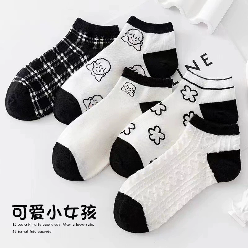 Women's Boat Socks, Cotton Candy Solid & Pattern Patterns, Low-Cut Invisible, Assorted Colors