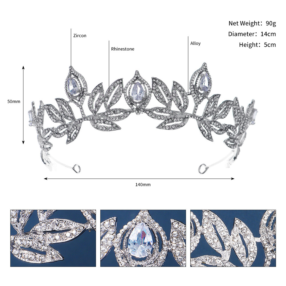 Rétro Couronne Alliage Incruster Zircon 1 Pièce display picture 3