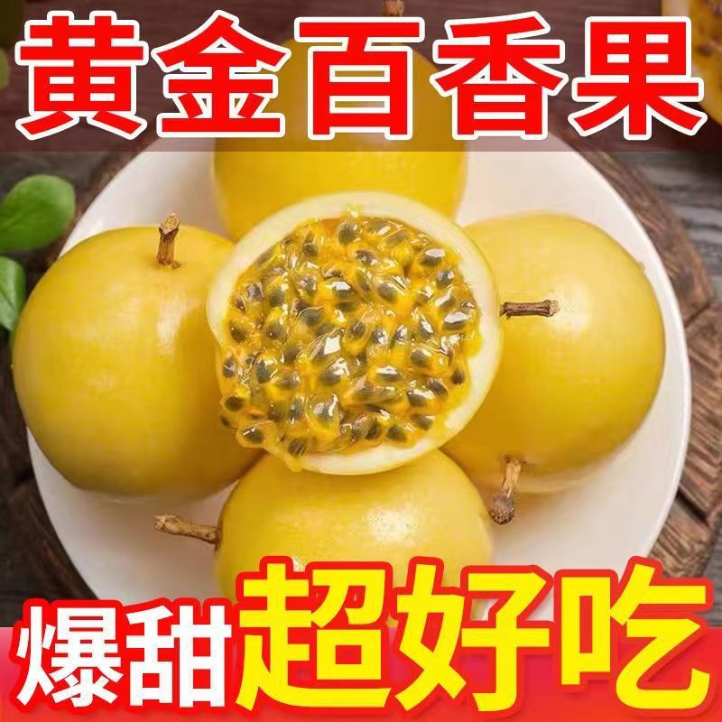 Hainan Qinmi No.9 Golden Passion Fruit Seasonal Fresh Large Fruit Golden Fruit Not Purple Passion Fruit Whole Box Wholesale