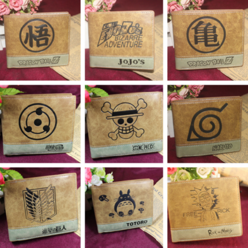 Anime Merchandise Black King Jojo Attack on Titan Student Cartoon Anime Men's Short Pu Wallet