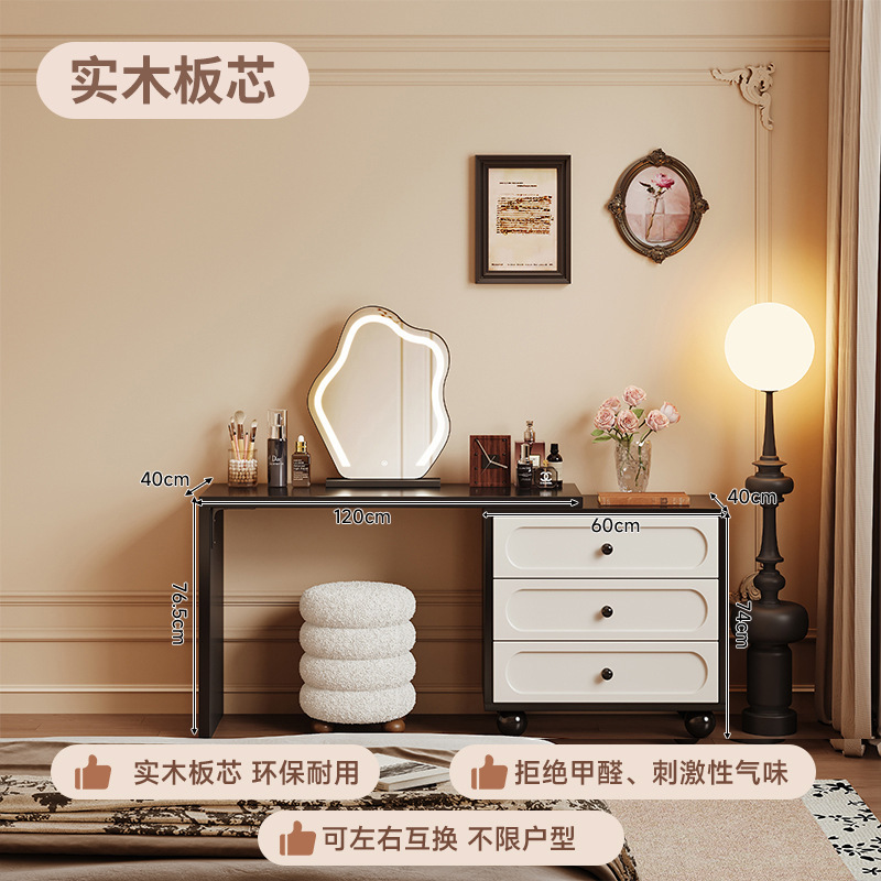 El estilo medieval francés armario de tocador en un dormitorio moderno armario de cama simple 2025 nuevo retro mesa de maquillaje