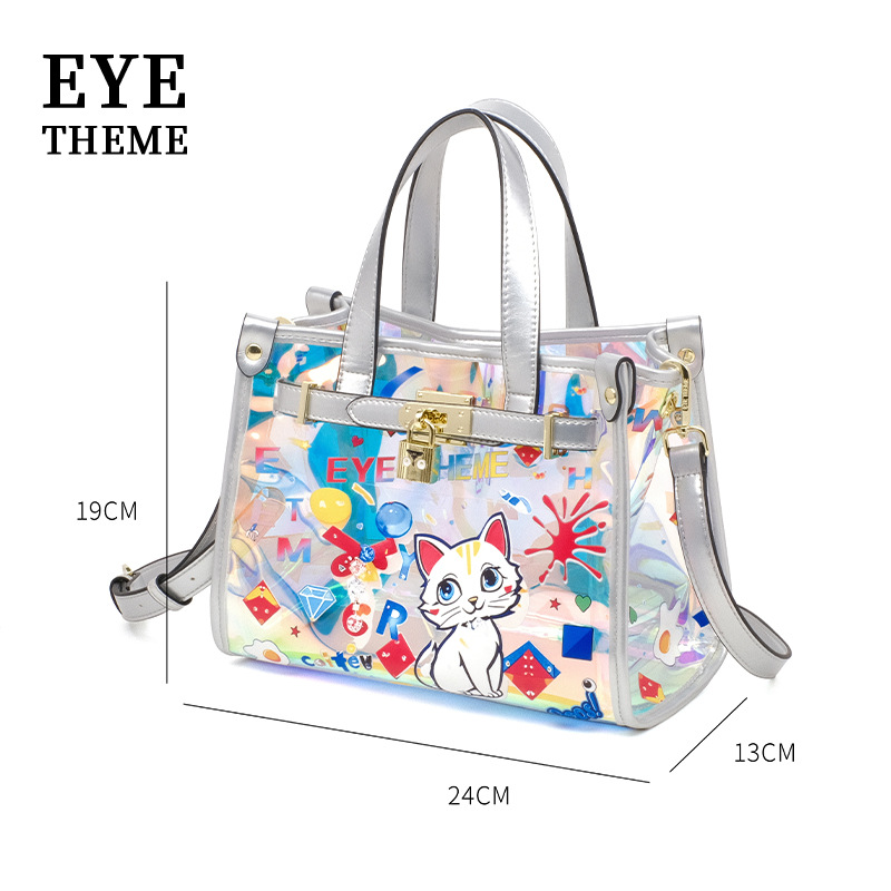 Jelly Lady Cute Phoenix Trendy 2025 Personalidad Bolso de mano con estampado de bloqueo Bolso bandolera francés 2817 #