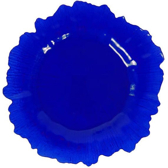 Nuevo diseño de decoración de mesa de boda plástico transparente cargador de borde irregular placa de melamina transparente redonda