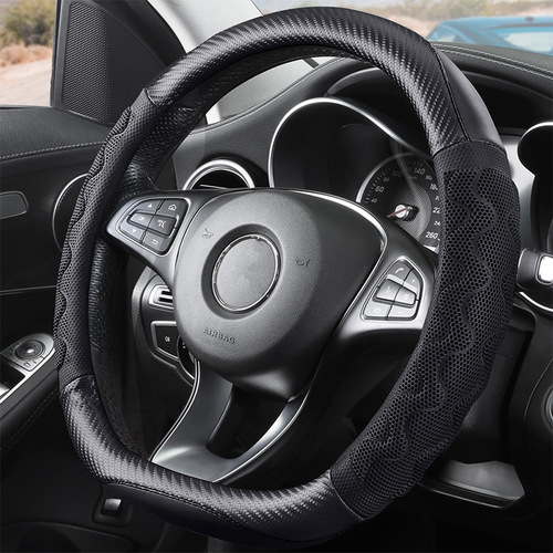 Factory-made car accessories steering wheel cover with silicone carbon fiber, suitable for all four seasons, multi-color anti-slip handle cover