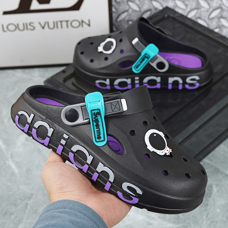 Men's Slip-resistant Soft-soled Thick-soled Slippers Men's Outdoor Wear Simple Baotou Beach Sandals