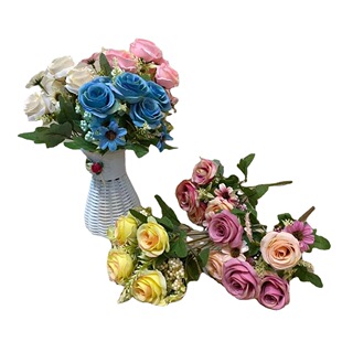 ♔ Nordic Ins Rose Wedding Bouquet Wedding Home Decoration Flowers Small Daisy Palace Rose Artificial Flowers