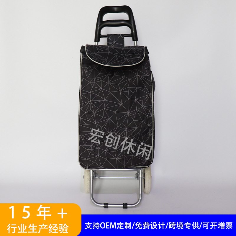 源头工厂直销爆款牛头便携轻便牛津花布购物车高档超市折叠买菜车