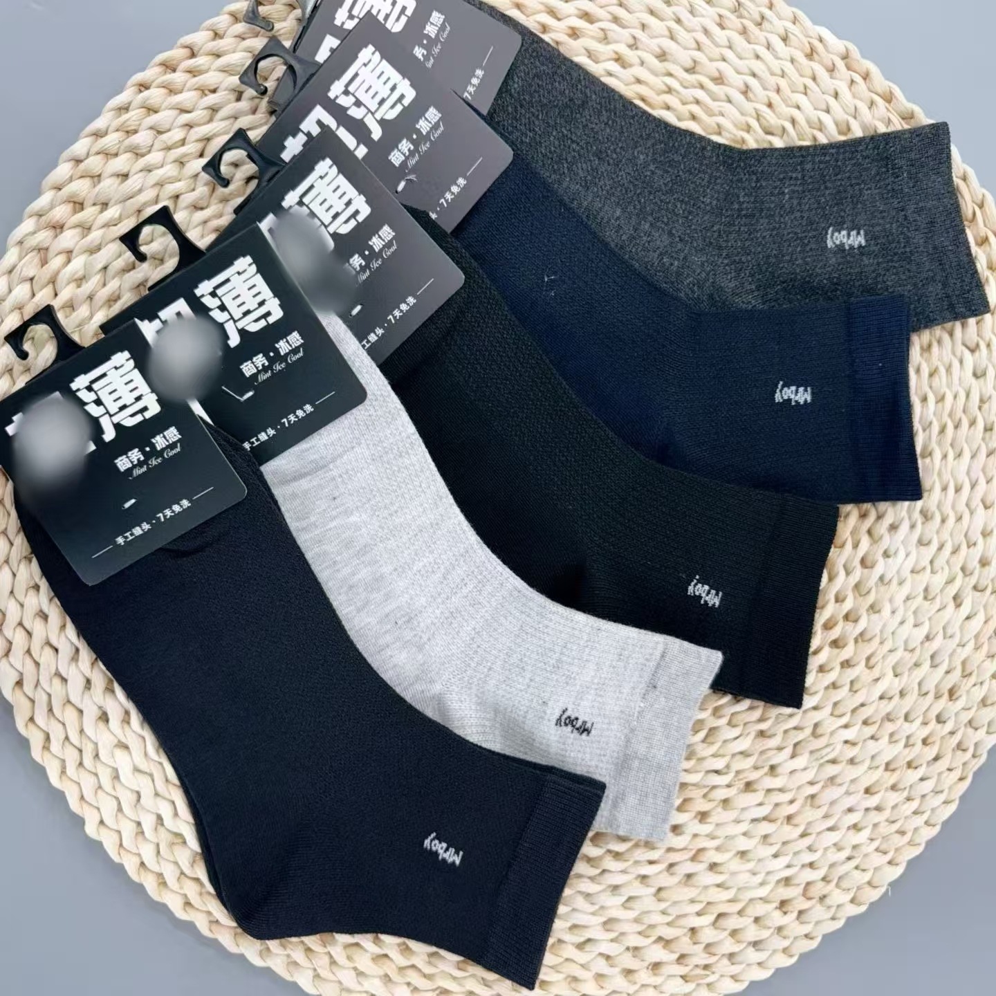 Socks for Men and Women, Mid-Calf, Spring and Summer, Mesh Breathable Cotton Socks, Thin Cotton High-Waisted Casual Business Socks, Street Vendor Bulk Socks