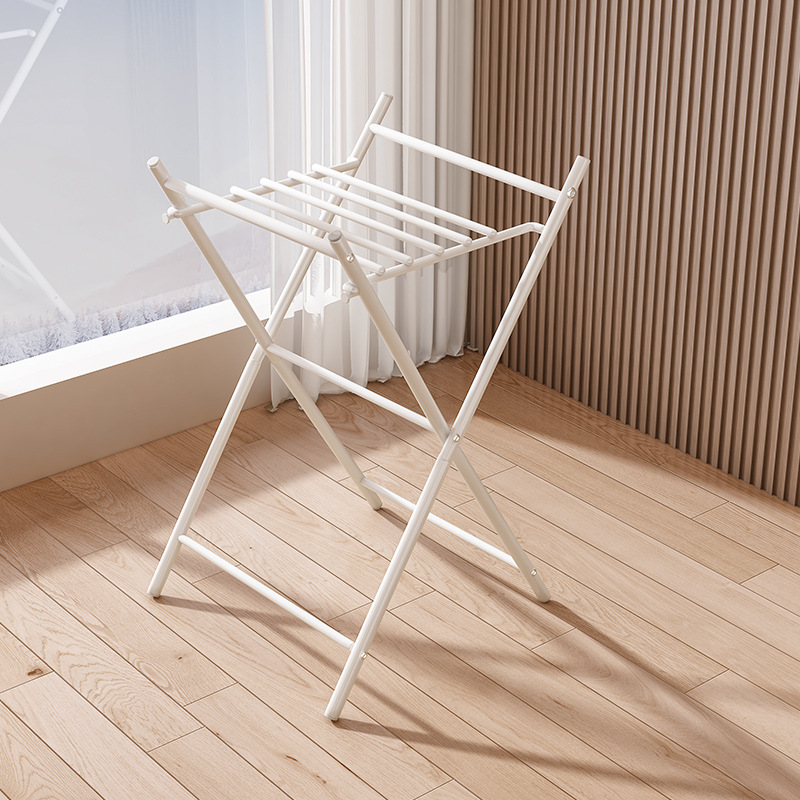 Clothes drying rack, floor-standing, household, foldable, indoor clothes hanger, simple bedroom drying rack, balcony and dormitory clothes-drying pole.