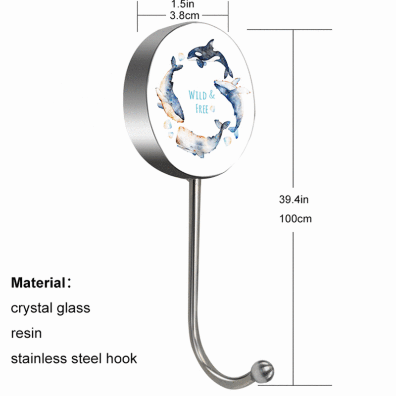 European and American Style Wall Decoration Hooks Customized Graphic Production Whale Shape Strong Traceless Adhesive Hooks