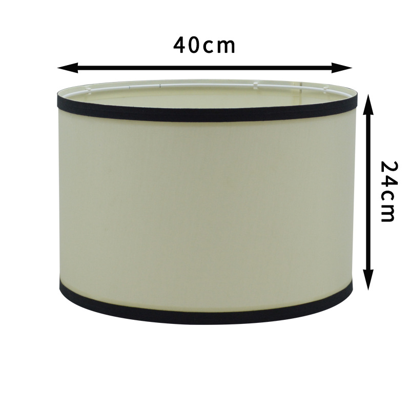 Habitación de invitados piso pantalla accesorios de la lámpara de piel de oveja recta lámpara de papel lámpara de mesa de noche luz beige mate borde negro tela