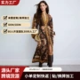 印花开衫式灯笼袖爆款连衣裙