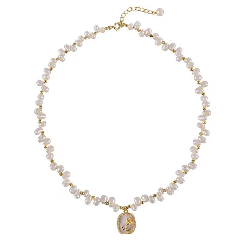 Colar de pérolas de luxo com fecho magnético para mulher_voghion.com