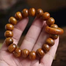 藏式骨头文玩桶珠手链牦牛骨风化手串佛珠单圈念珠