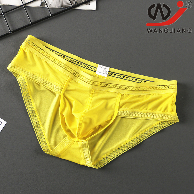 WJ net men's underwear briefs summer ice silk low waist light high elastic breathable cool 1050-SJ