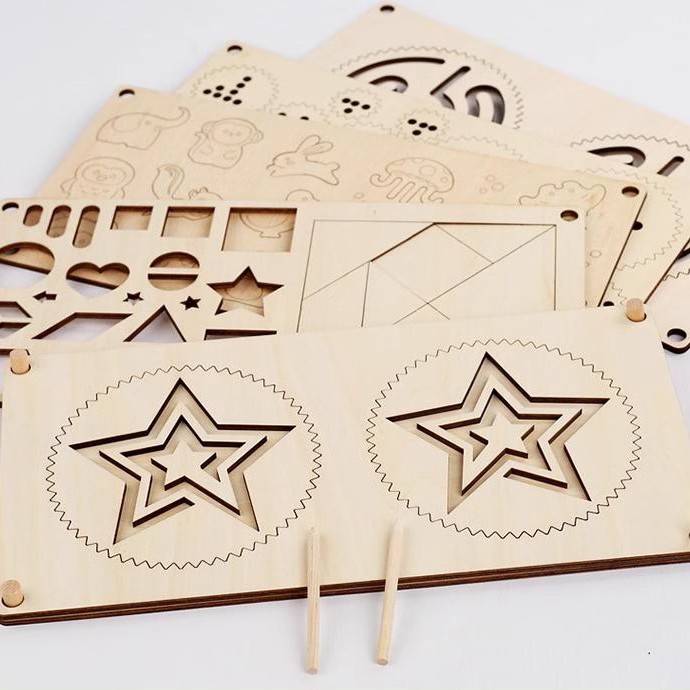 Dibujo de bricolaje hecho a mano para niños, graffiti, juguetes de madera, material de enseñanza escolar, tablero de práctica interactivo entre padres e hijos al por mayor