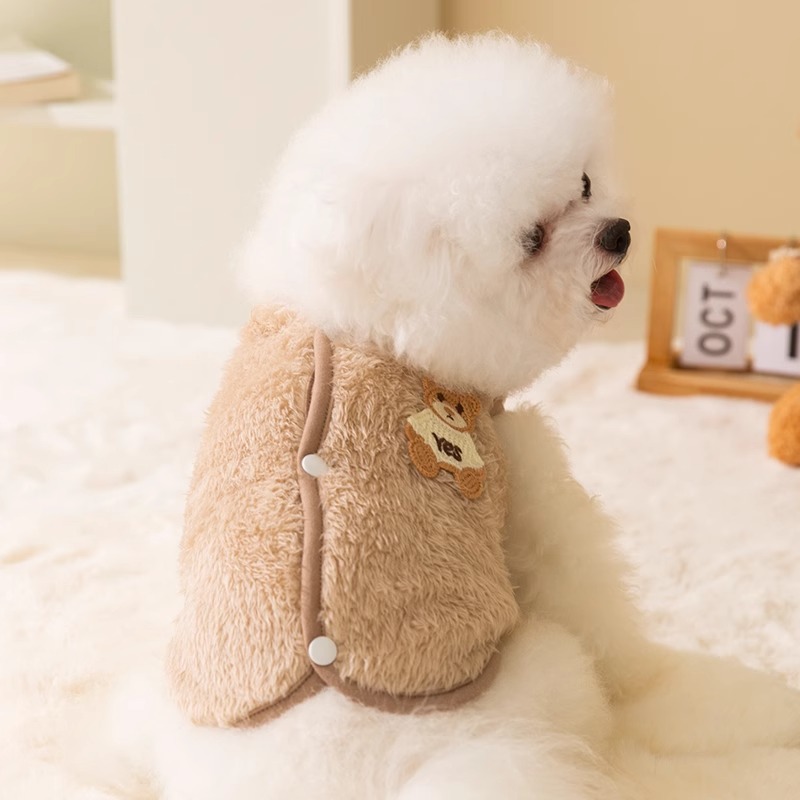 Otoño y invierno perros adorables osos pegatinas Cardigan camiseta perros pequeños y medianos Teddy gatos mascotas ropa de perro caliente