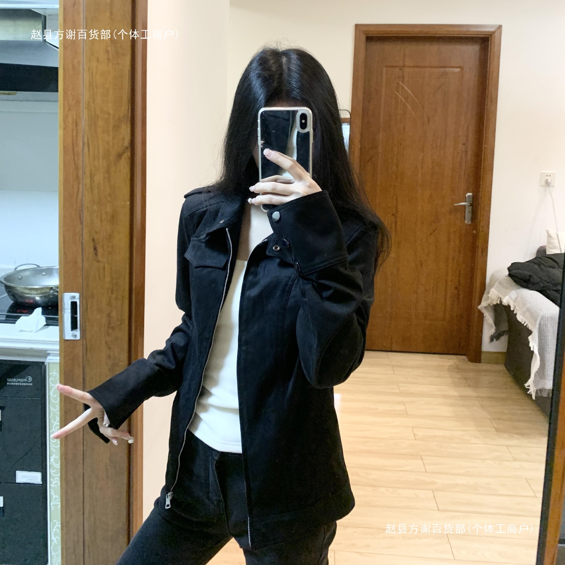 Plus Size American Retro Black Suede Short Jacket for Women Spring New Design Elegant Motorcycle Jacket