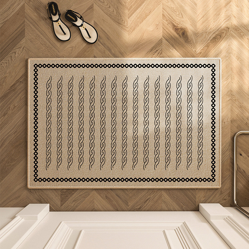 Luz de lujo americano de alto grado alfombra de la puerta de entrada interesante absorbente antideslizante resistente a las manchas hogar creativo Loop alfombra de piso de terciopelo