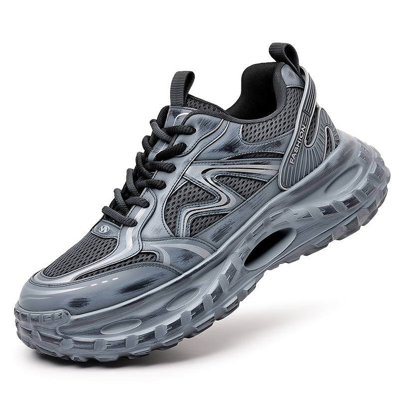 Zapatos de hombre primavera transpirable 2025 nuevos zapatos deportivos casuales para hombre tendencia salvaje zapatos ligeros de suela blanda al por mayor