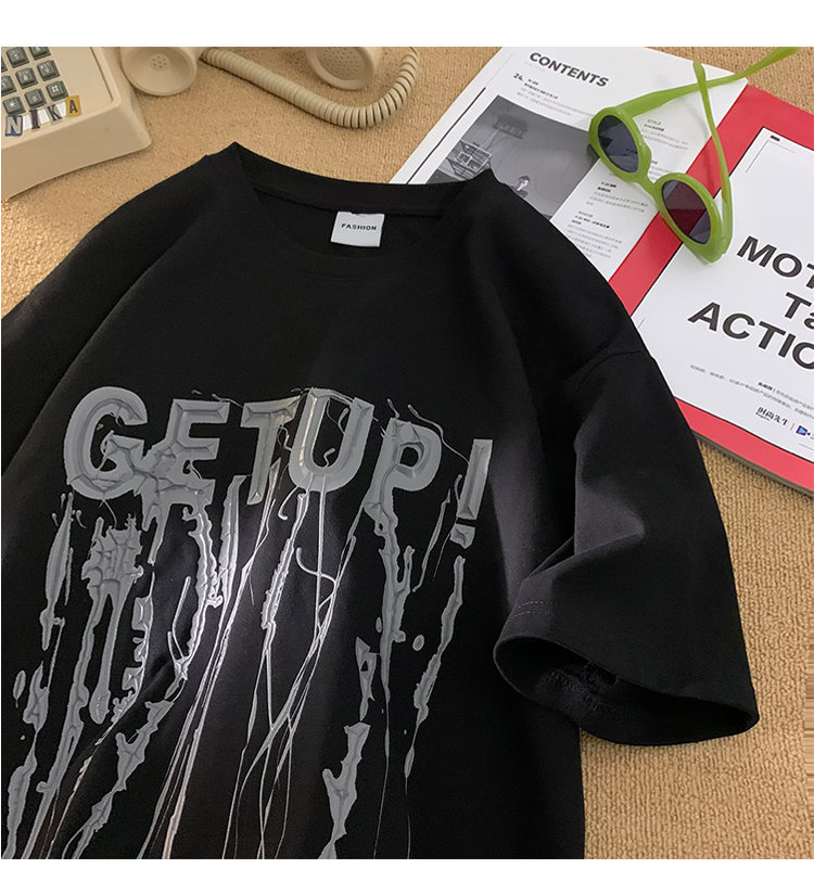 2024 Nuova maglietta a maniche corte con stampa adesiva Body Feel per ragazzi, maglietta alla moda in puro cotone_voghion.com
