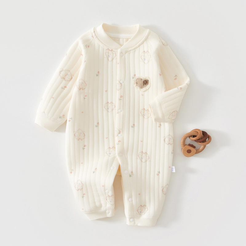 婴幼儿衣服春秋冬款三层保暖夹棉外出家居服宝宝内搭爬服安阳童装|undefined