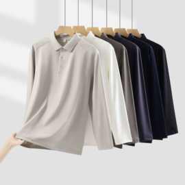 高端长袖POLO衫工作服定制印logo企业工装t恤文化衫刺绣秋冬新款
