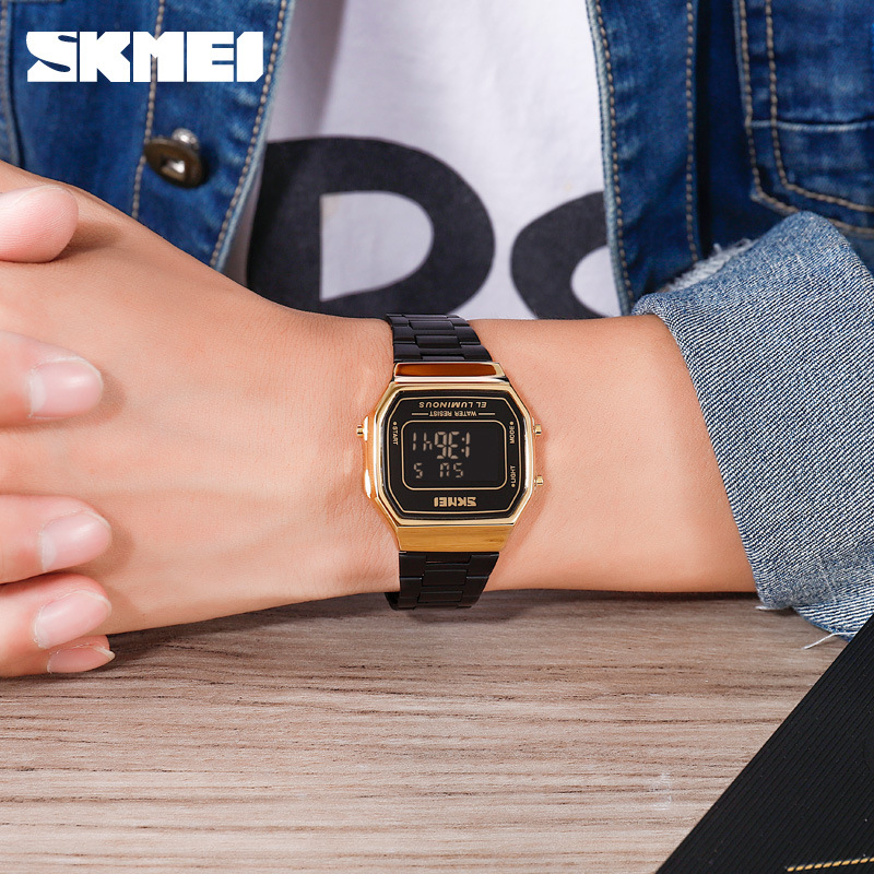 Skmei simple moda multifuncional estudiante reloj electrónico deportes al aire libre impermeable reloj de los hombres de moda