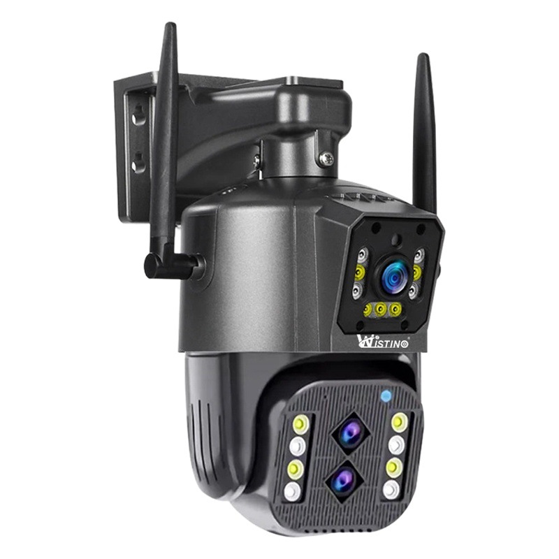 4 millones HD impermeable al aire libre bola arma vinculación trinocular 10 veces zoom híbrido inalámbrico cámara de vigilancia voz