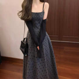 跨境夏装搭配一整套大码胖mm韩系感防晒开衫波点吊带裙减龄套装女