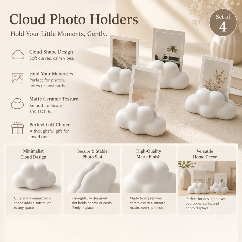 Cross-border 3D printed cloud photo clip, cute and suitable for Polaroid and small cards, home desktop and bedroom decoration