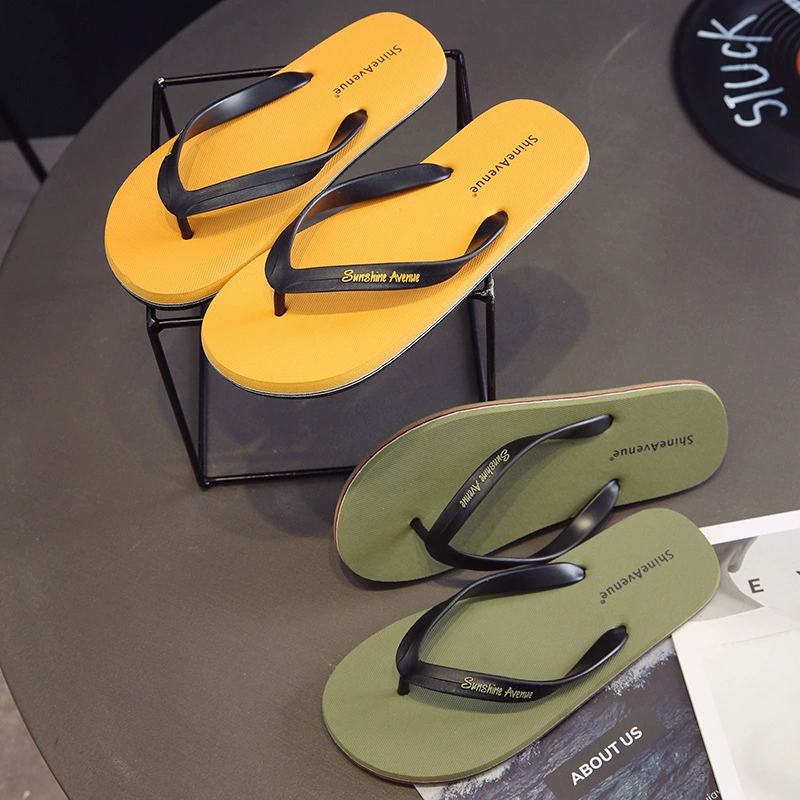 Шлепанцы мужские тренды пляжная обувь на открытом воздухе нескользящая мягкая подошва персонализированные новые мужские сандалии