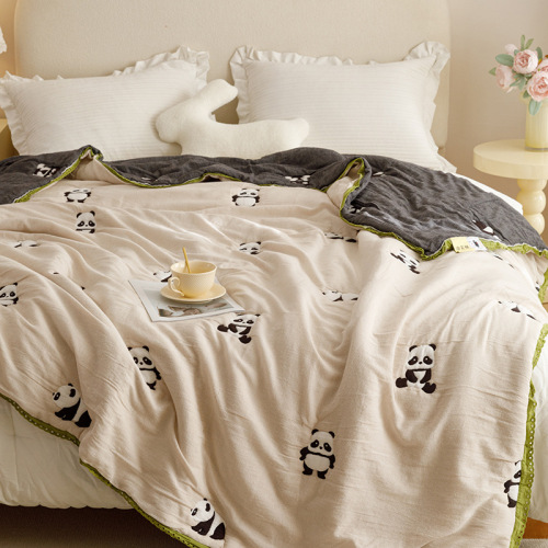 New cartoon style cloud gauze puff quilt double layer gauze spring and autumn four seasons quilt towel quilt quilt core ins