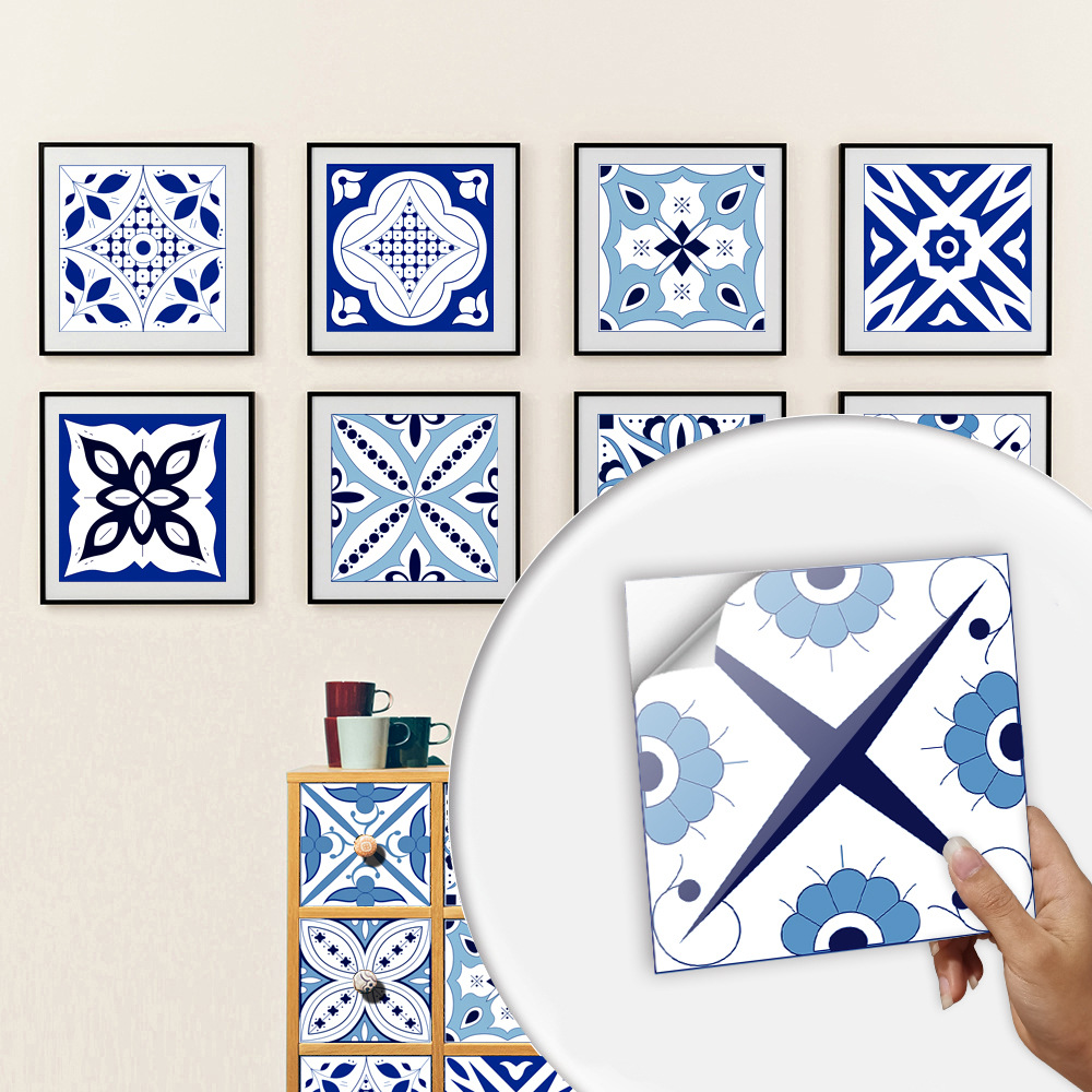 Estilo europeo simulación azulejo pegatinas hogar renovación cocina gabinete decoración autoadhesiva extraíble pegatinas de pared MZ-2-211