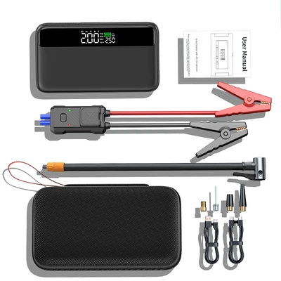 【N33】Cross-Border Car Emergency Starting Power Supply, Air Pump, Integrated Power Supply, Multi-Functional Portable Battery Ignition (Other Automotive Safety Supplies) - neutral-n33-shzjeva6-100-inflatable-start-all-in-one-machine-black