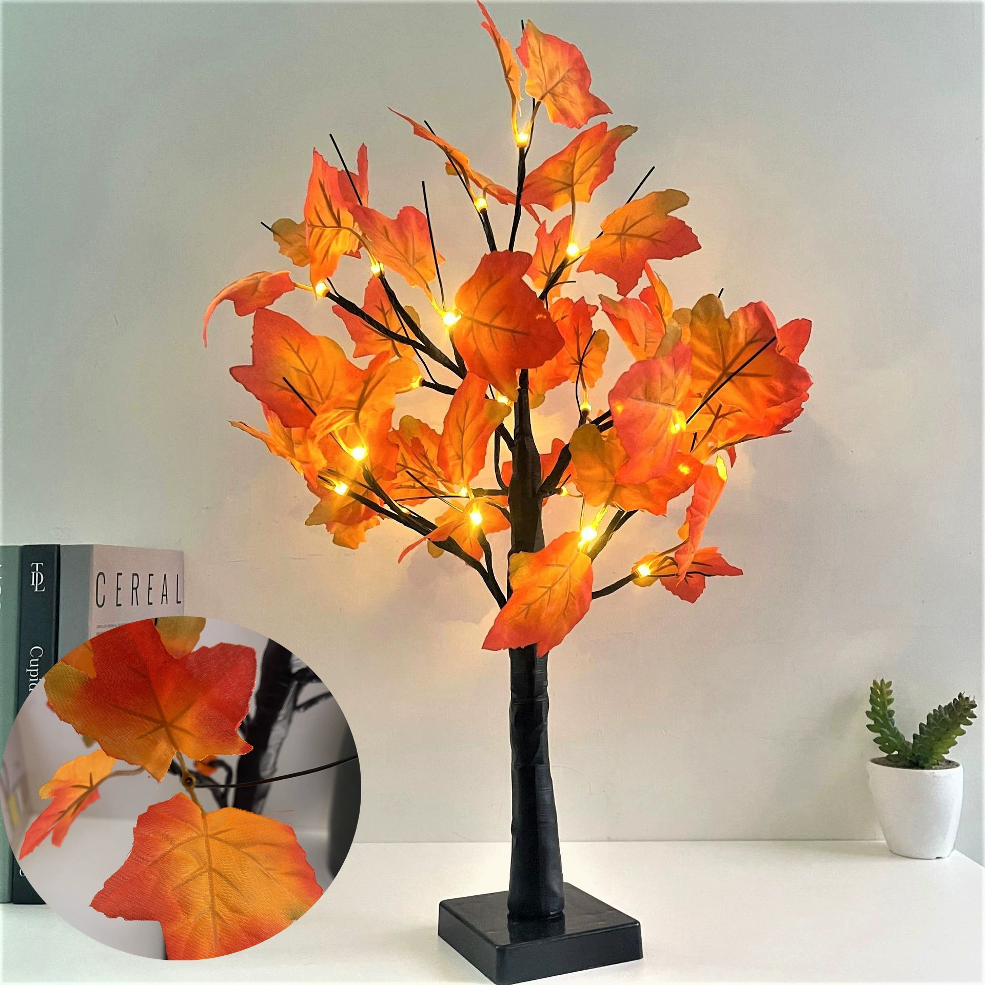 Maple leaf, pumpkin lantern, creative night light for bed, halloween