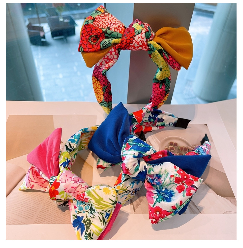 Fashion Big Flower Color Matching Headband display picture 6