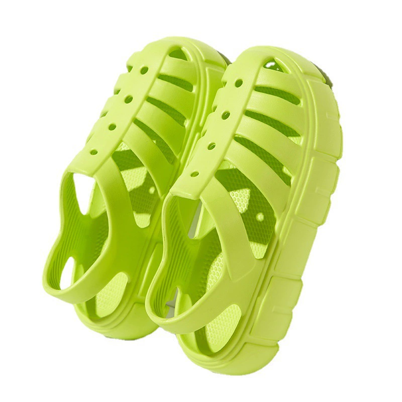 Новые Римские сандалии толстой подошвой спортивная верхняя одежда EVA Crocs обувь Баотоу пляжные тапочки с плоской подошвой повседневный стиль