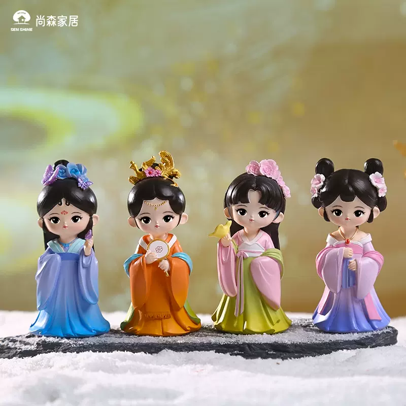 古韵十大美女小摆件新款爆款树脂工艺品装饰品中式卡通休闲唐代