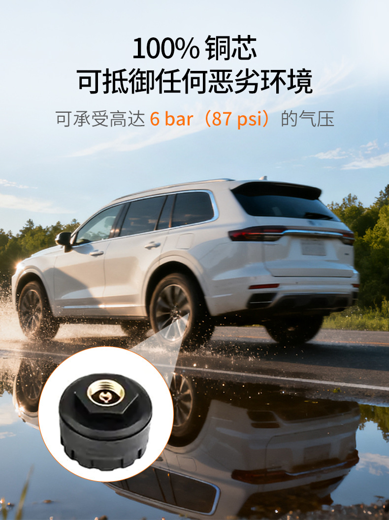 Car Tire Pressure Monitor Air Pressure Detector USB Wired External High-Precision Car-Mounted Mini Tire Pressure Monitor