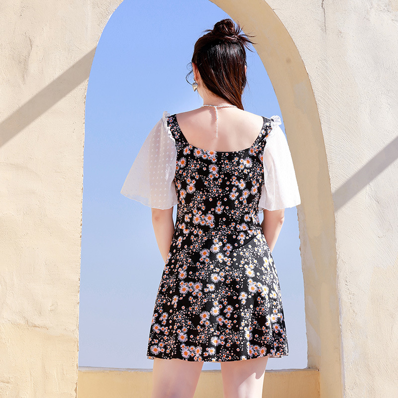 Trajes de baño de mujer tamaño grande 2025 nuevo graso mm 140 jin vestido de ángulo plano para cubrir el vientre y la carne delgada trajes de baño conservadores