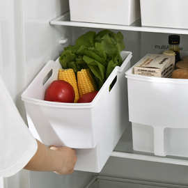 1VPK厨房橱柜加厚高处高位塑筐整理箱带手柄把手收纳盒杂物储物置