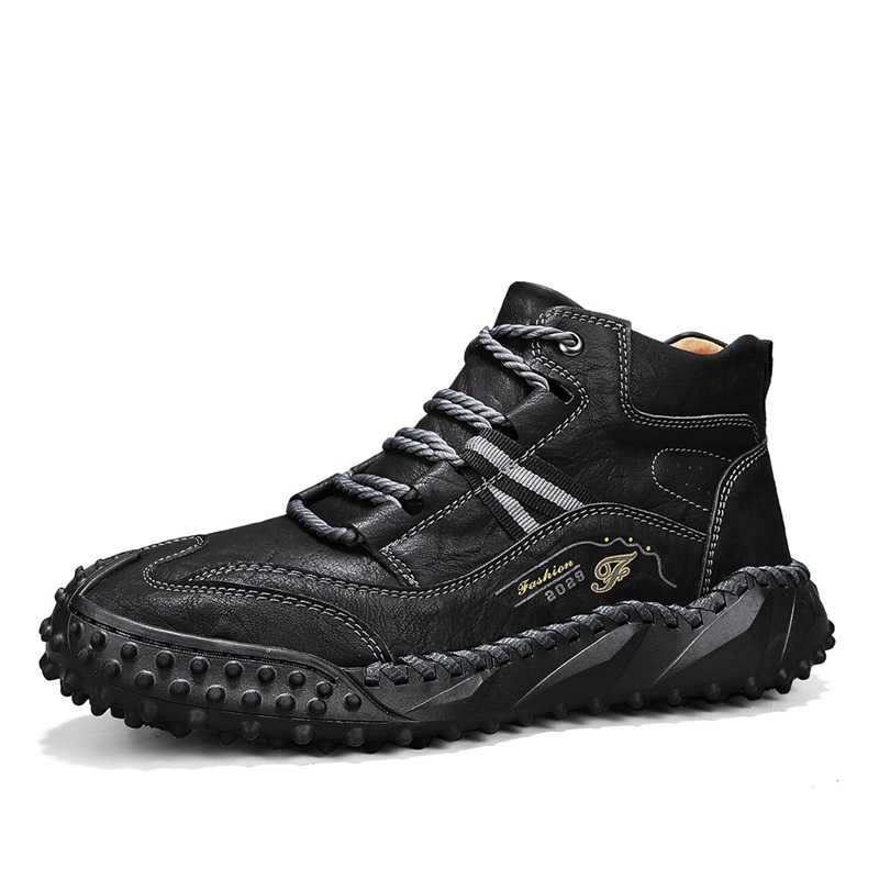 Men's Martin Boots High-Top Autumn And Winter Outdoor Casual Leather Shoes Non-Slip Wear-Resistant Work Short Boots Men_vogvips.com